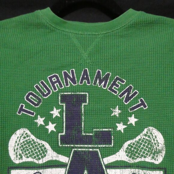 CHILDREN'S PLACE | medium 7/8 | Green Waffle Knit Long Sleeve Graphic Shirt - Picture 4 of 16